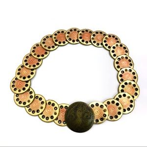 CIRCLE CONCHO Wide BELT Boho Cutout Etched Buckle